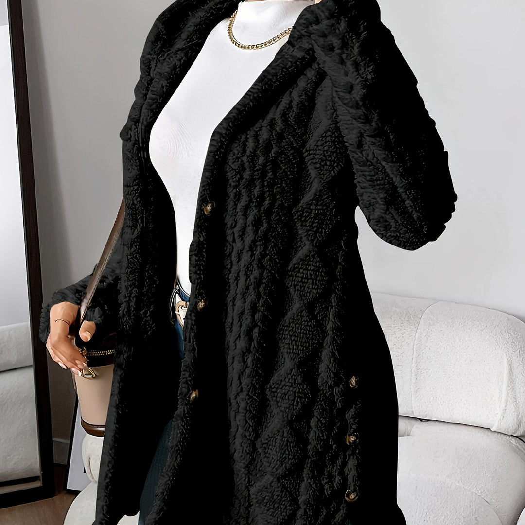 Mirla | Fuzzy teddy hoodie jacka-Eva Jonsson
