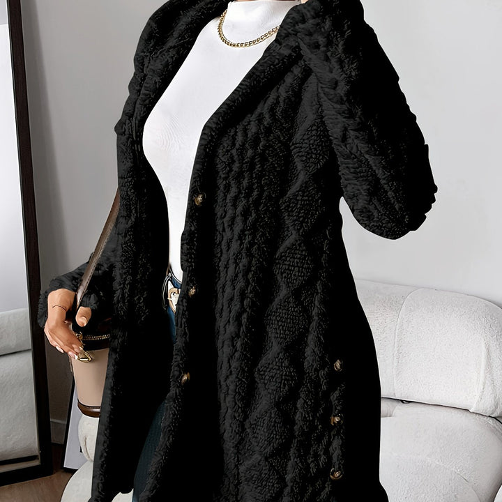 Mirla | Fuzzy teddy hoodie jacka-Eva Jonsson