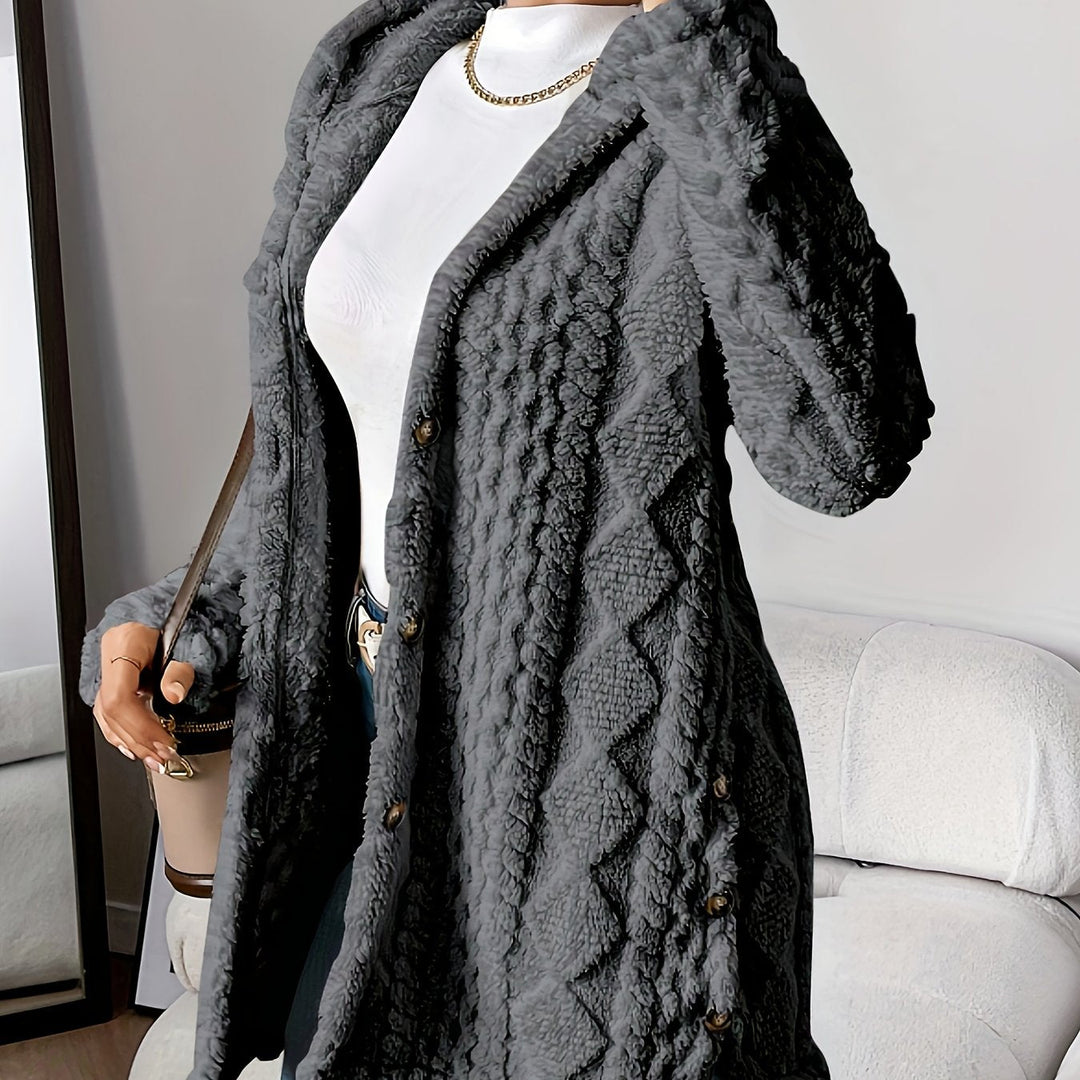 Mirla | Fuzzy teddy hoodie jacka-Eva Jonsson