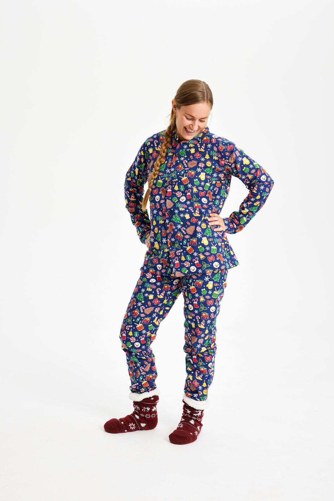 Mirla | Galen Jul Pyjamas Flanell Blå Dam-Eva Jonsson