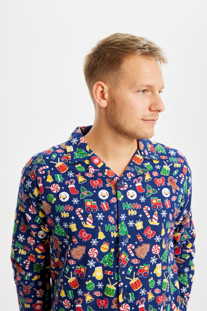 Mirla | Galen Jul-Pyjamas Flanell Blå - Herrar-Eva Jonsson