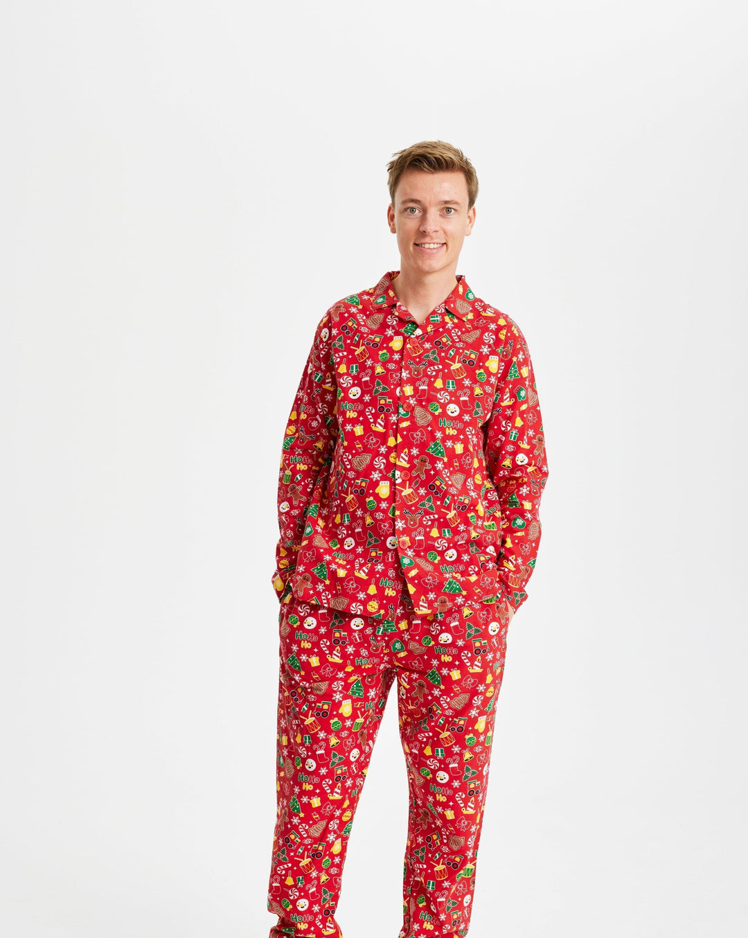 Mirla | Galen Jul-Pyjamas Flanell Röd - Herr-Eva Jonsson