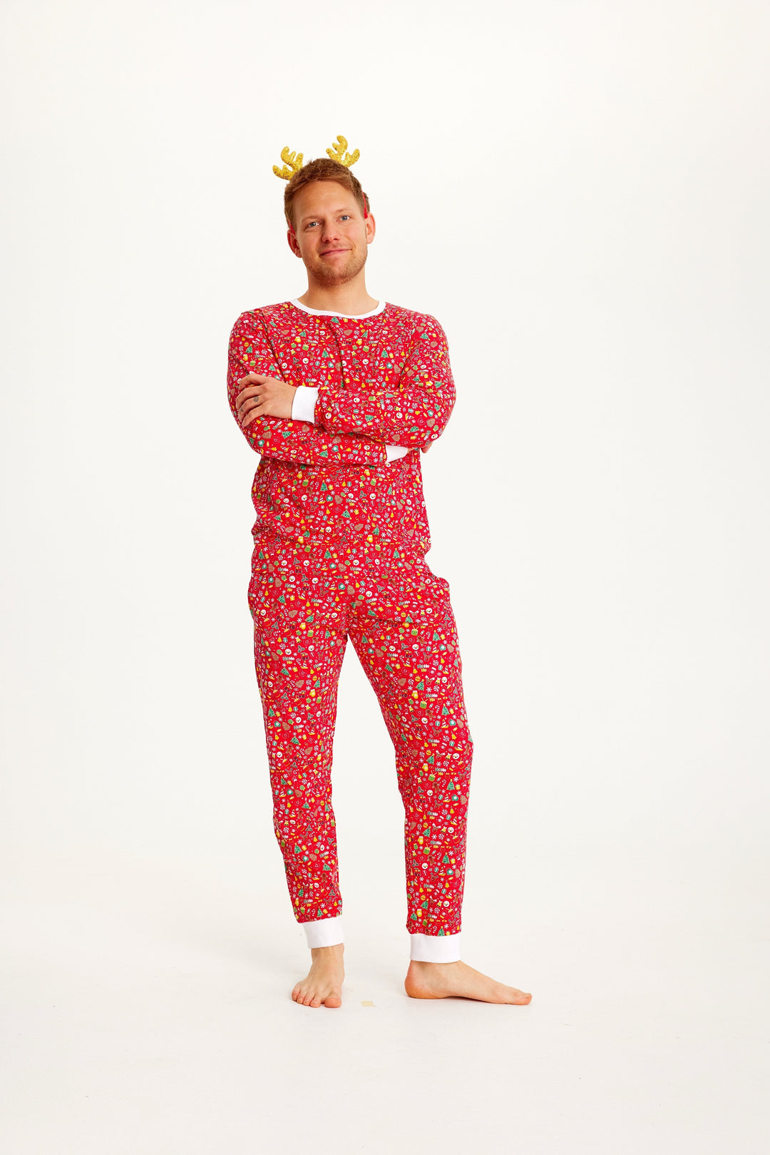 Mirla | Galen Julpyjamas Röd - Herr-Eva Jonsson