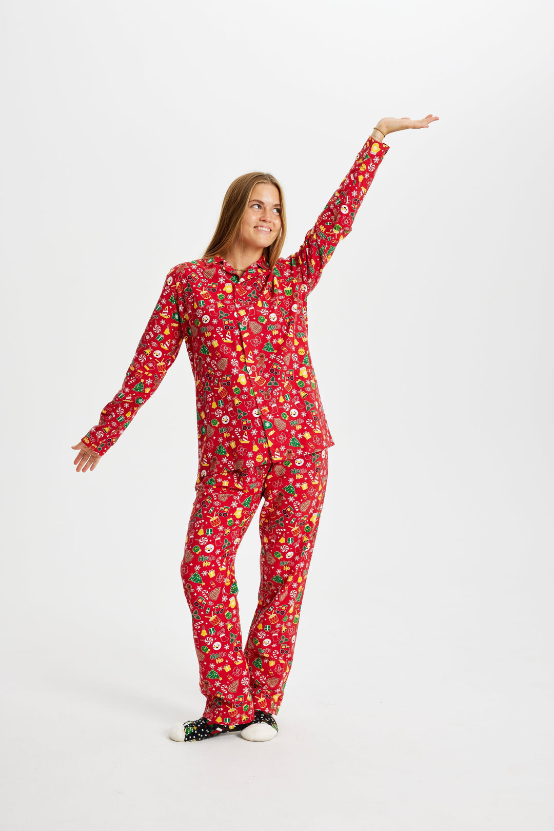 Mirla | Galna julpyjamaser Flanell Röd Kvinnor-Eva Jonsson