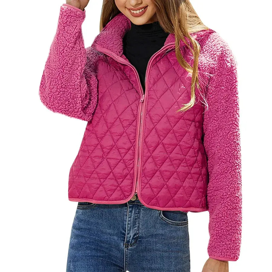 Mirla | Gep Quiltad Jacka Långa Passform Fleece-Krage och -Ärmar Dragkedjeslutning-Eva Jonsson