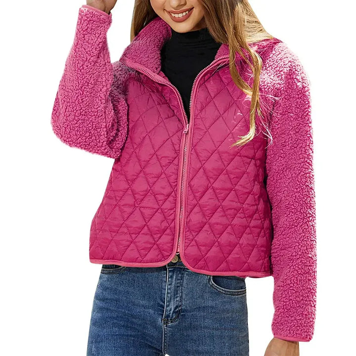 Mirla | Gep Quiltad Jacka Långa Passform Fleece-Krage och -Ärmar Dragkedjeslutning-Eva Jonsson