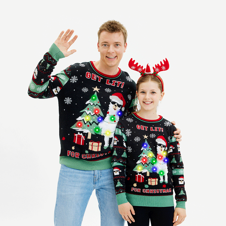 Mirla | Get Lit Llama Jul Jul Tröja Kvinnor-Eva Jonsson