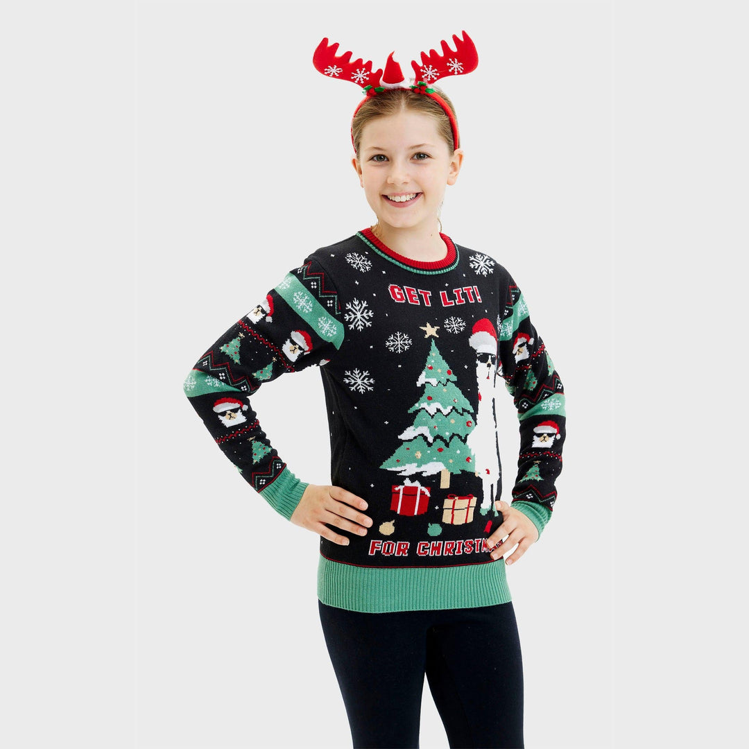 Mirla | Get Lit Llama Jul Jultröja - Dam-Eva Jonsson