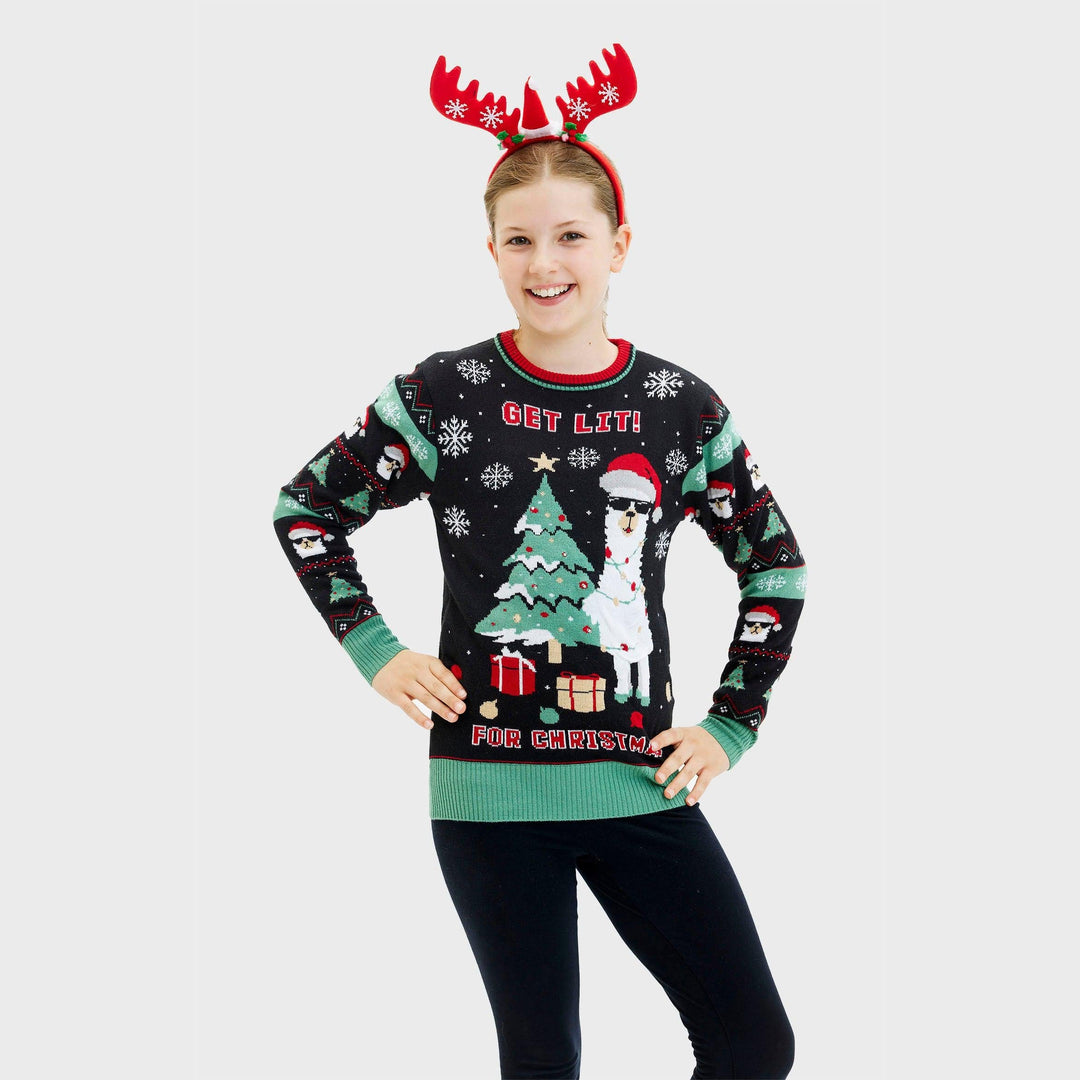Mirla | Get Lit Llama Jul Jultröja - Dam-Eva Jonsson