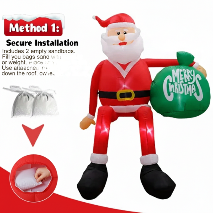 Mirla | Gigantisk 8FT Klättrande Tomte Inflatable – Premium Utomhus Juldekoration-Eva Jonsson