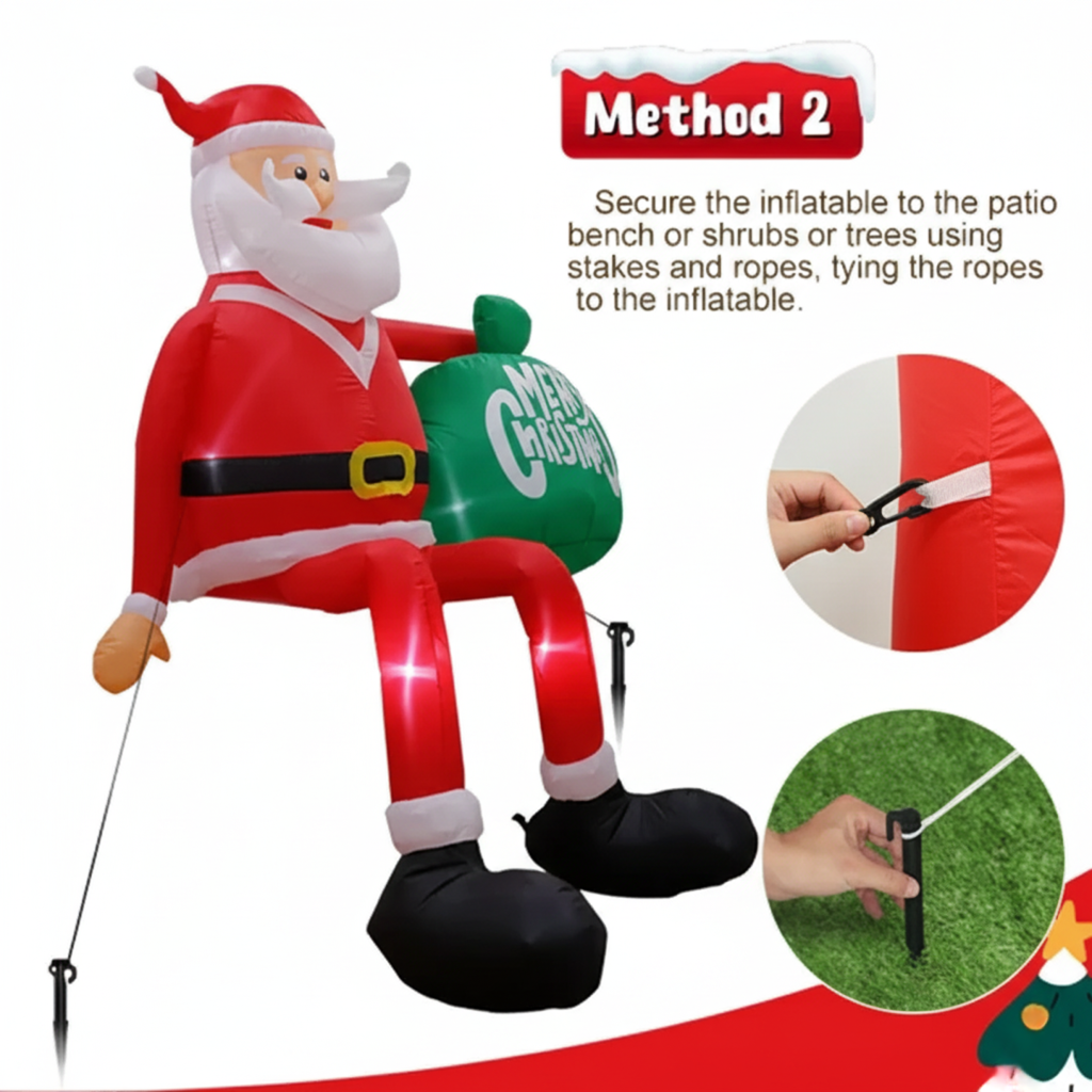 Mirla | Gigantisk 8FT Klättrande Tomte Inflatable – Premium Utomhus Juldekoration-Eva Jonsson