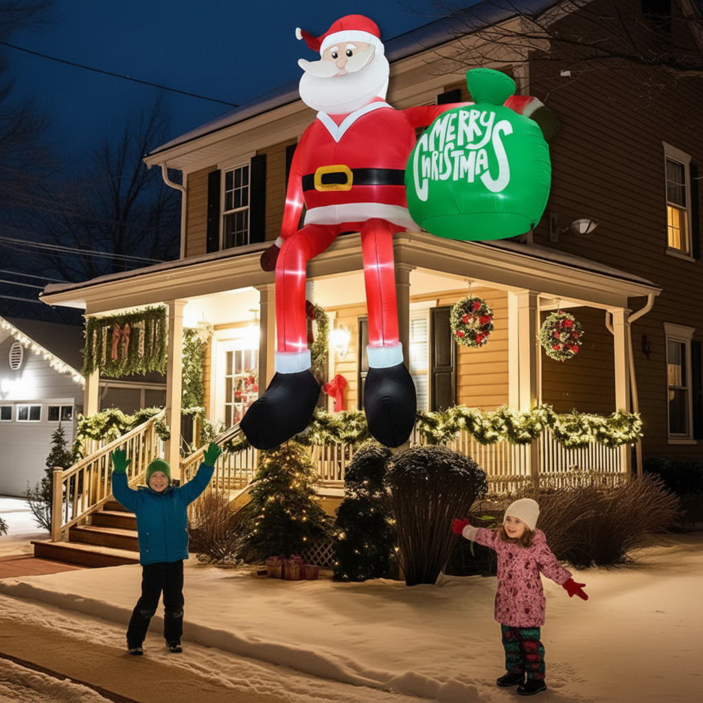 Mirla | Gigantisk 8FT Klättrande Tomte Inflatable – Premium Utomhus Juldekoration-Eva Jonsson