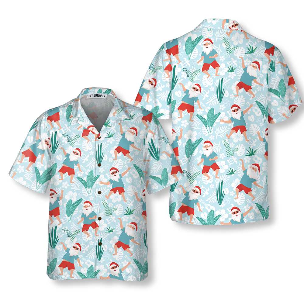Mirla | Glad Dansande Jultomte Hawaii-Skjorta Rolig Jultomte-Tröja Present För Jul-Eva Jonsson