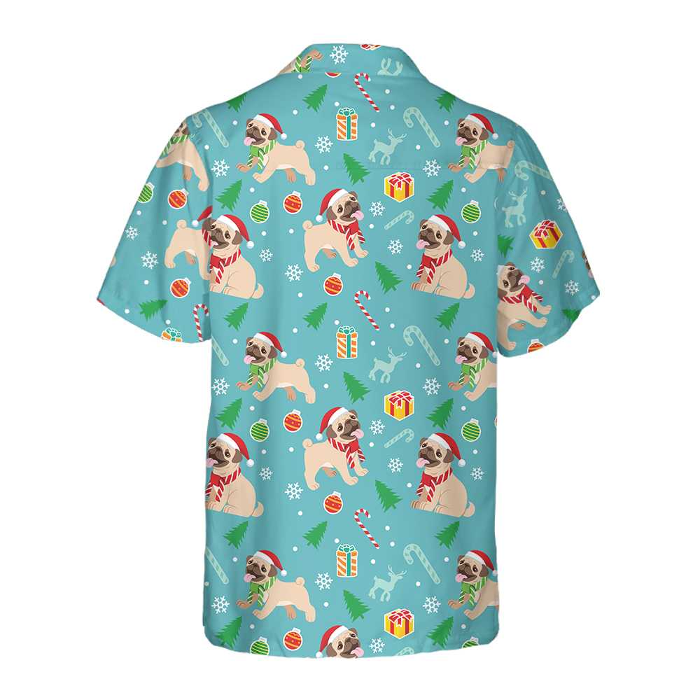 Mirla | Glad Mops Hund Jul Hawaiian Shirt Roligt Mops Jul Shirt-Eva Jonsson