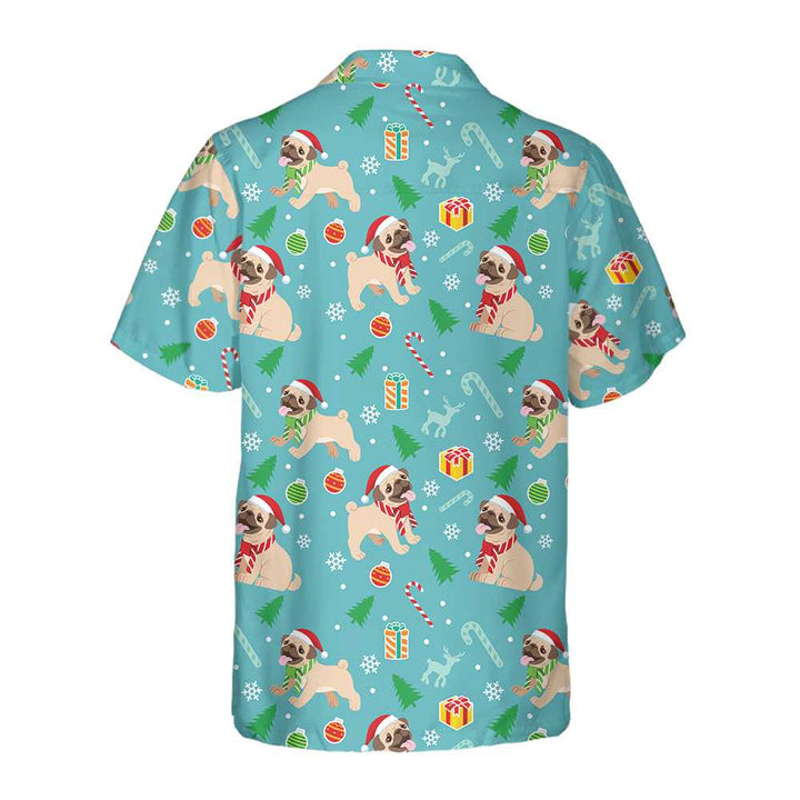 Mirla | Glad Mops Hund Jul Hawaiian Shirt Roligt Mops Jul Shirt-Eva Jonsson