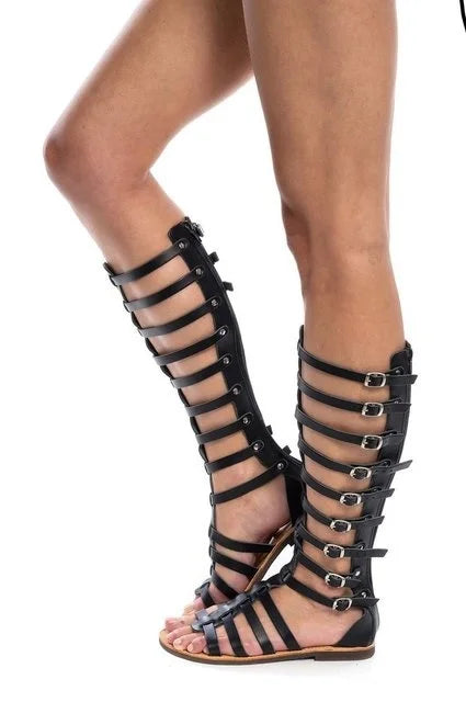 Mirla | Gladiator Sandal Damer Sommar Romerska Bandage Sandaler Kvinnor Causal Dragkedja Platta Sandaler Flickor Sommar Hål Strand Skor-Eva Jonsson