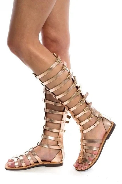 Mirla | Gladiator Sandal Damer Sommar Romerska Bandage Sandaler Kvinnor Causal Dragkedja Platta Sandaler Flickor Sommar Hål Strand Skor-Eva Jonsson