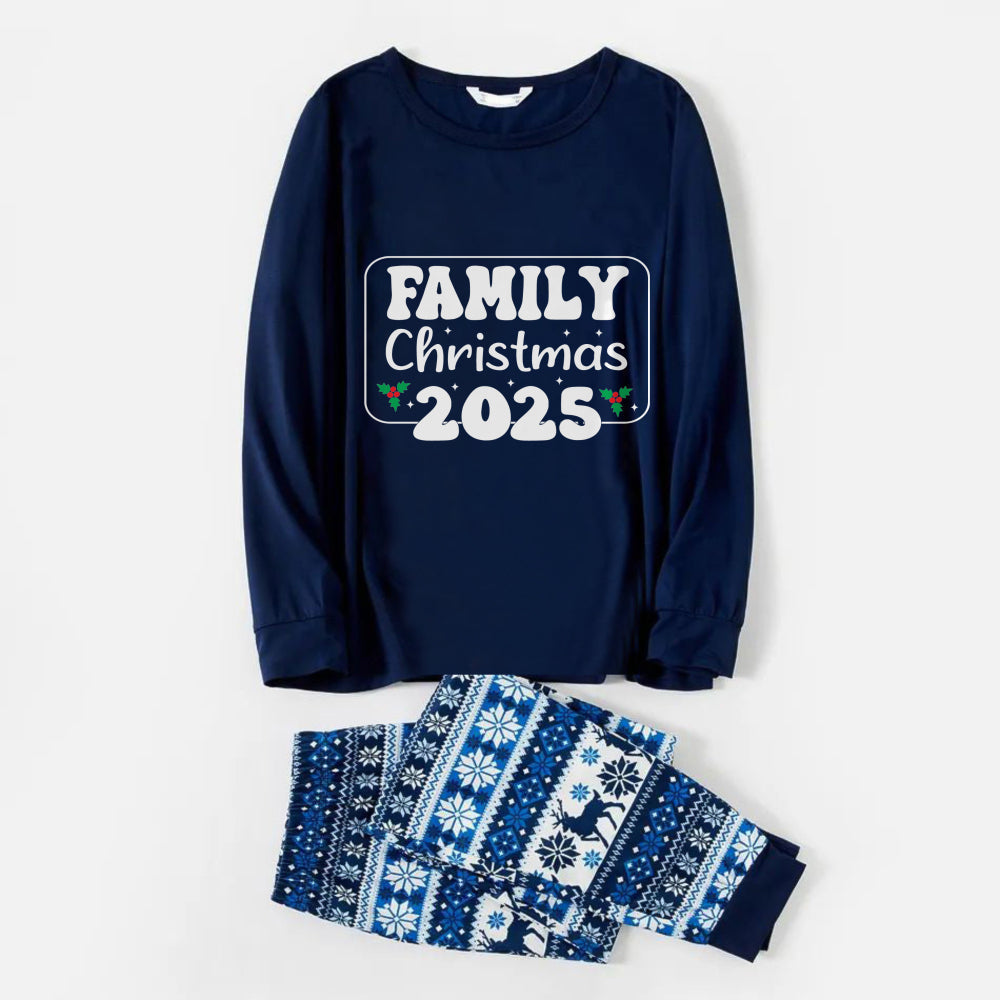 Mirla | Glädjande Blå Julpyjamas-Set med Familjesynkroniserings-Slogandesign-Eva Jonsson