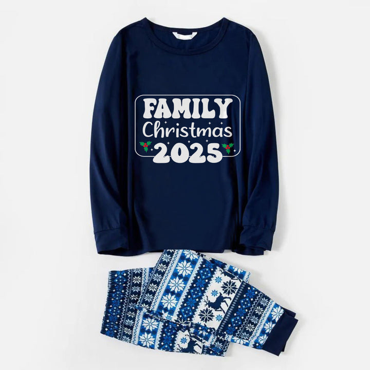 Mirla | Glädjande Blå Julpyjamas-Set med Familjesynkroniserings-Slogandesign-Eva Jonsson