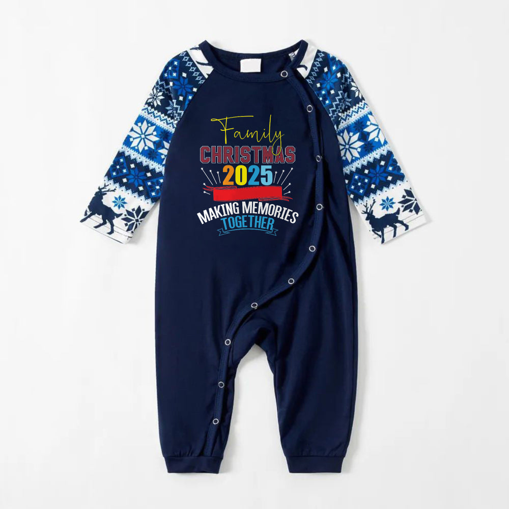Mirla | Glädje Blå Jul Pyjamas Set med Jul Text Mönster Edition-Eva Jonsson