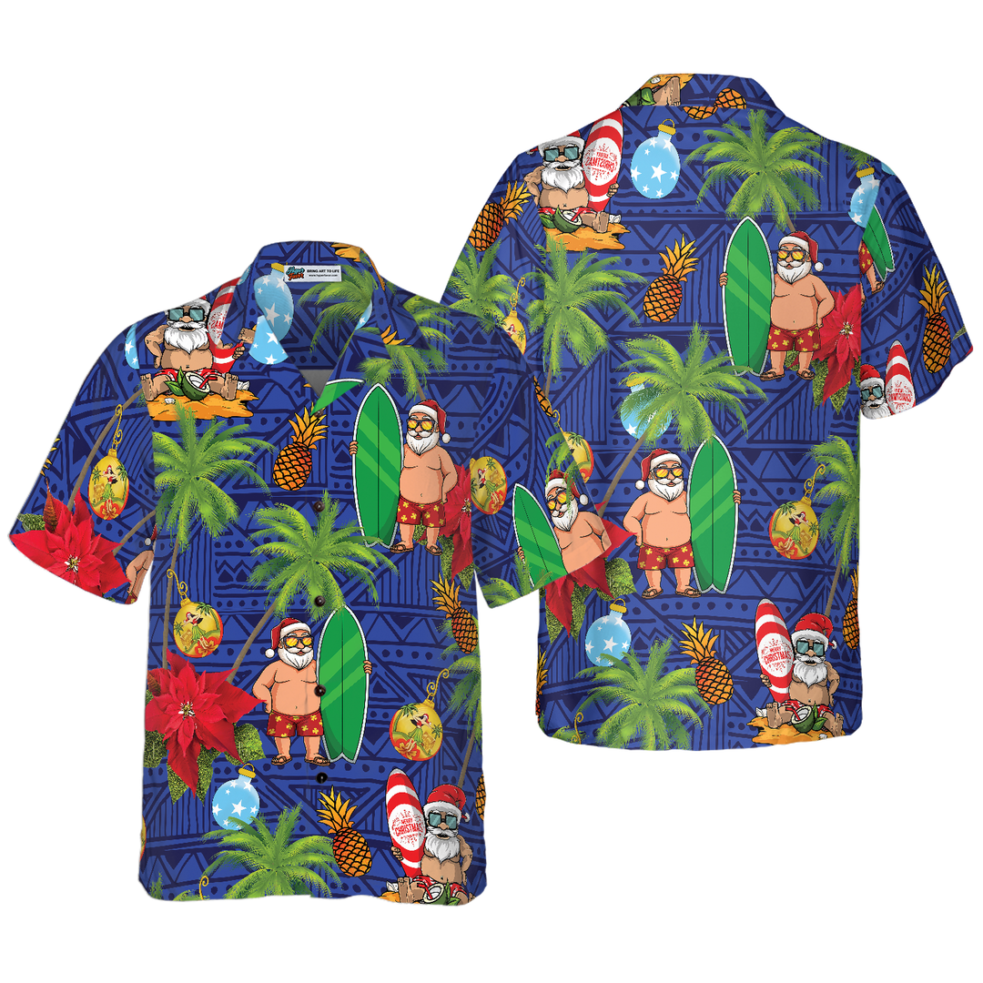 Mirla | God Jul Santa Claus 1 Hawaii Skjorta-Eva Jonsson
