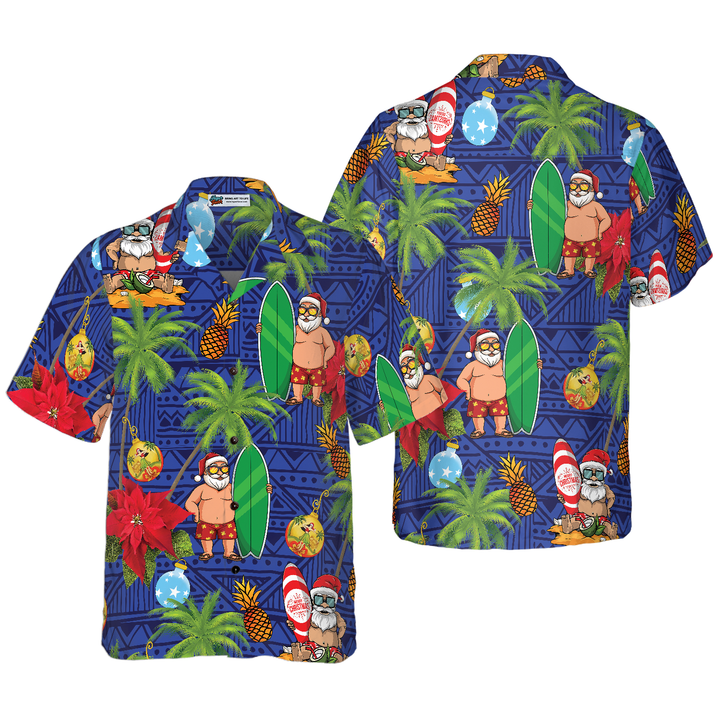 Mirla | God Jul Santa Claus 1 Hawaii Skjorta-Eva Jonsson