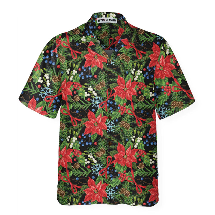 Mirla | God Jul Vinterväxter Hawaiian Shirt Blommig Jul Hawaiian Shirt-Eva Jonsson