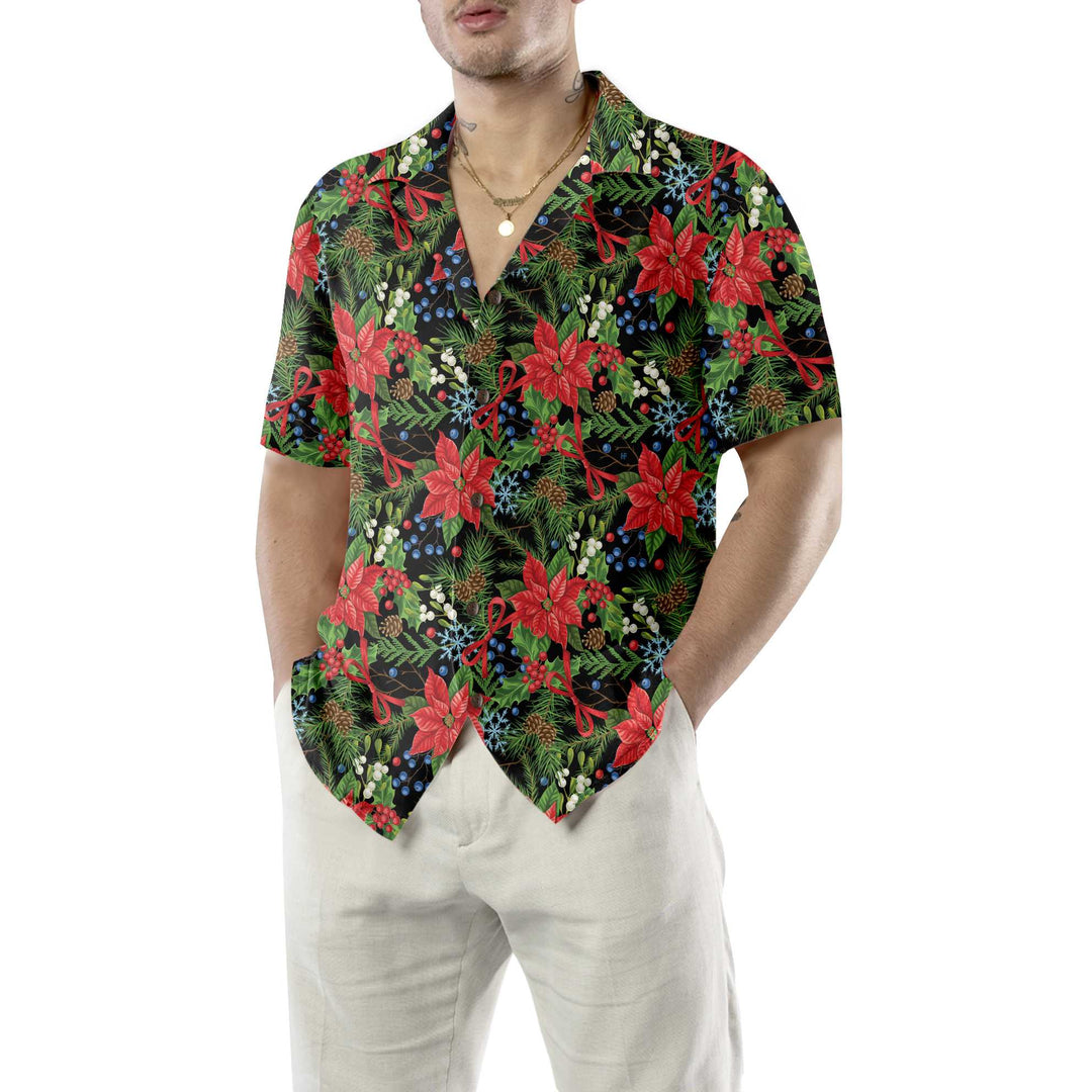 Mirla | God Jul Vinterväxter Hawaiian Shirt Blommig Jul Hawaiian Shirt-Eva Jonsson