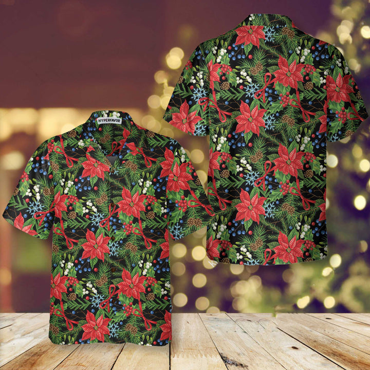 Mirla | God Jul Vinterväxter Hawaiian Shirt Blommig Jul Hawaiian Shirt-Eva Jonsson
