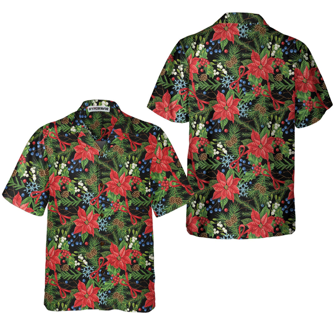 Mirla | God Jul Vinterväxter Hawaiian Shirt Blommig Jul Hawaiian Shirt-Eva Jonsson