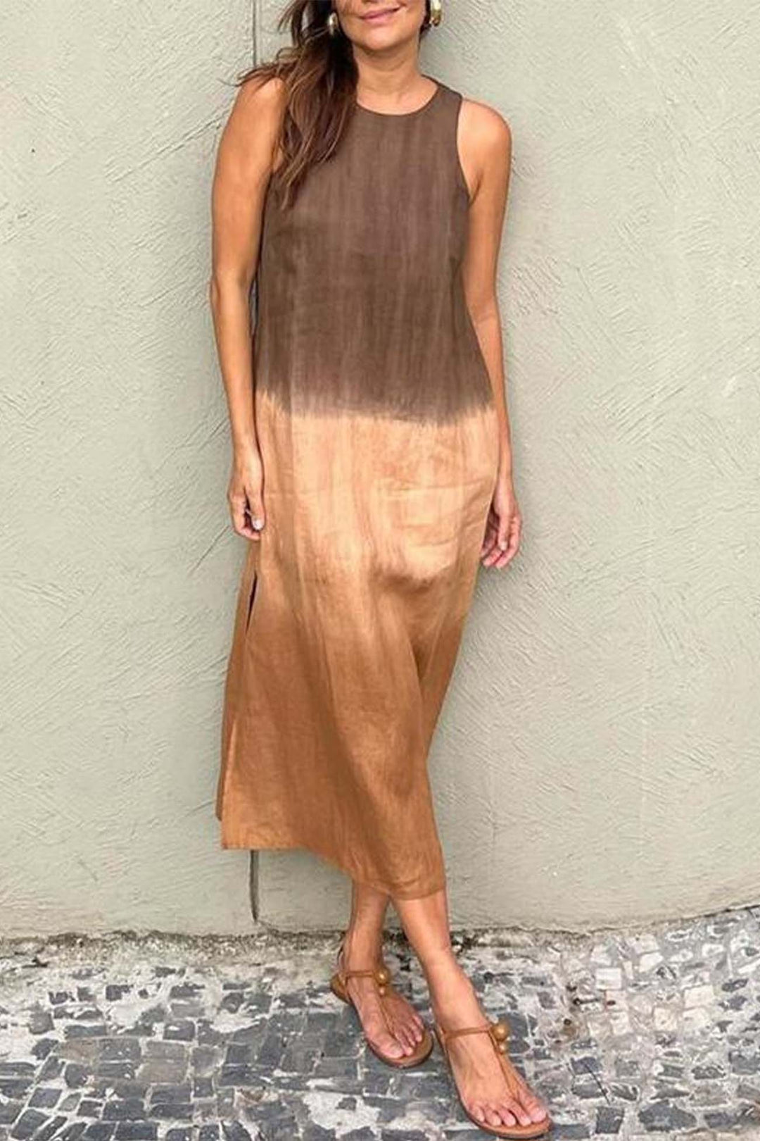 Mirla | Gradient sid söm utan ärmar tankklänning-Eva Jonsson