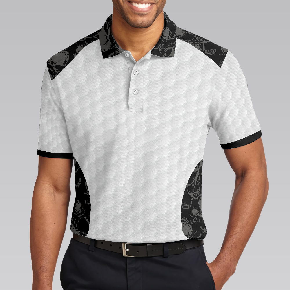 Mirla | Grip It Rip It Sip It Golf Vit Polo T-Shirt med Dödskallemönster För Julen Skämmande Presentidé För Golfare-Eva Jonsson