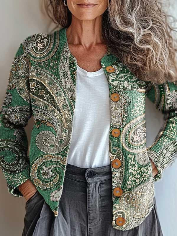 Mirla | Grön Paisley-Jacka-Eva Jonsson