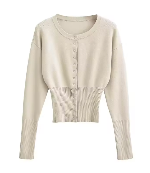 Mirla | Hals Långärmad Cardigan-Eva Jonsson