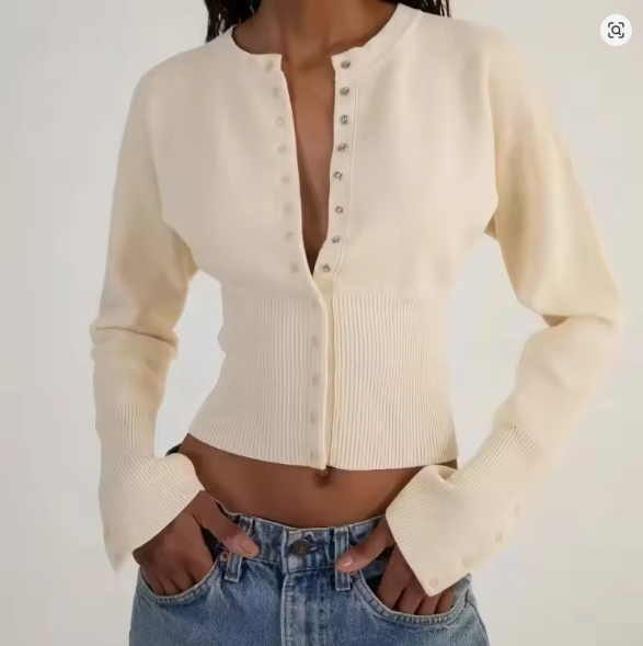 Mirla | Hals Långärmad Cardigan-Eva Jonsson