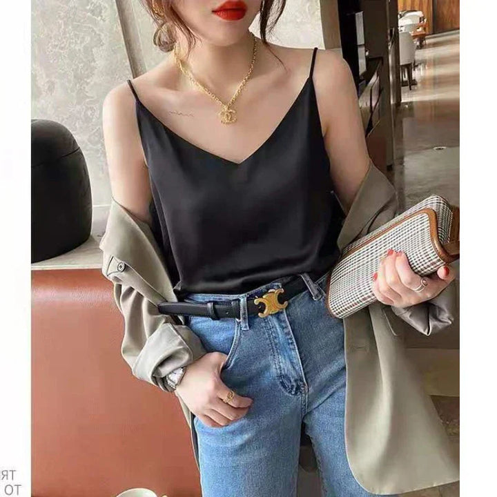 Mirla | Hals Satin Crop Top Dam-Eva Jonsson