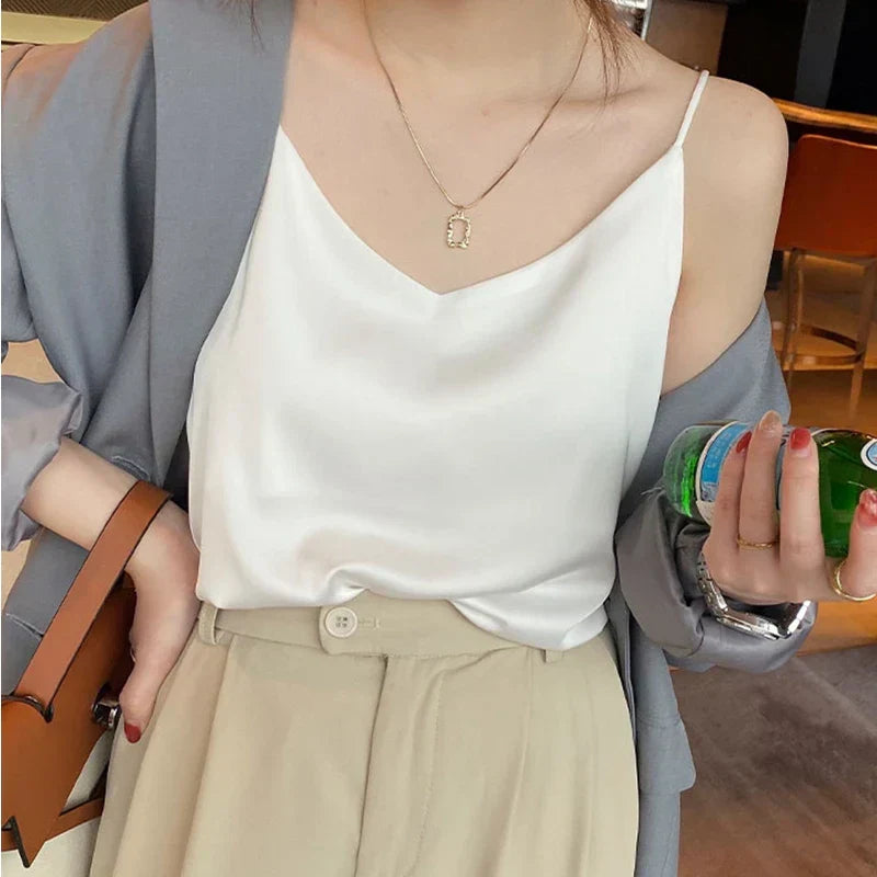 Mirla | Hals Satin Crop Top Dam-Eva Jonsson