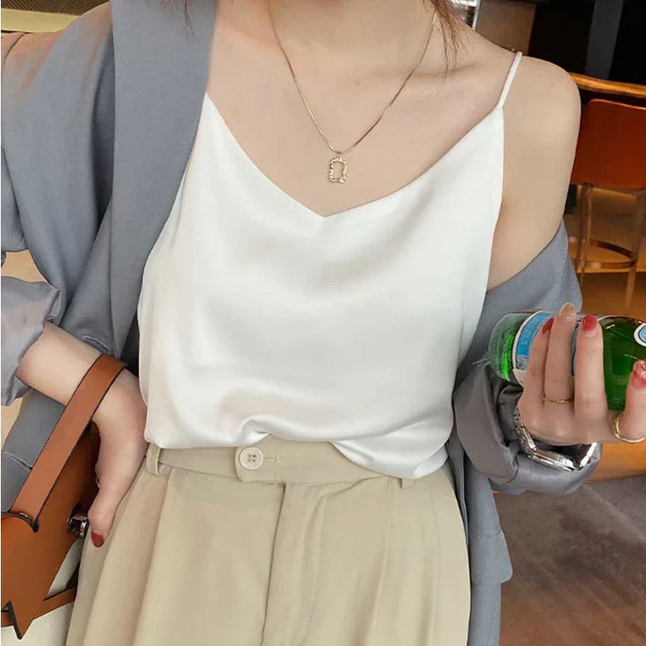 Mirla | Hals Satin Crop Top Dam-Eva Jonsson