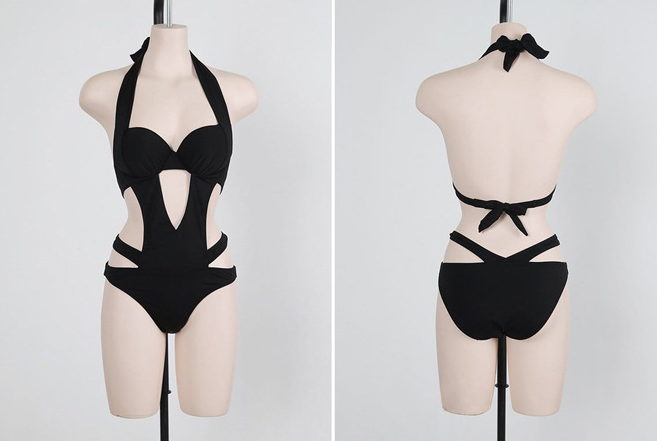 Mirla | Halterneck Cut Out Bandage Trikini Baddräkt-Eva Jonsson
