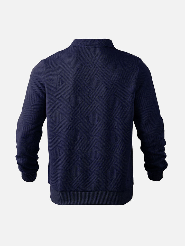 Mirla | Halv-Zip Tröja med Strukturmönster - Smart-Casual Stil för Vardag och Kontor-Eva Jonsson