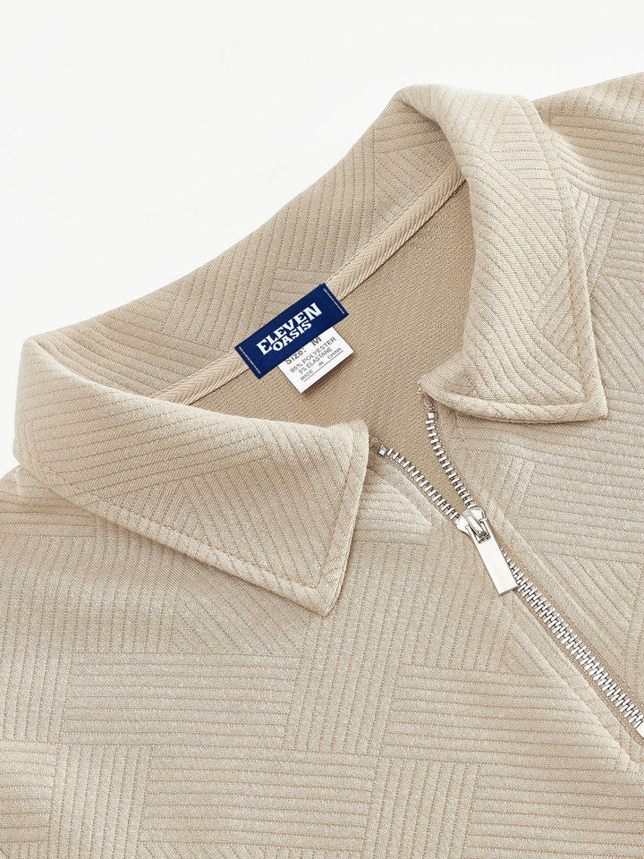 Mirla | Halv-Zip Tröja med Strukturmönster - Smart-Casual Stil för Vardag och Kontor-Eva Jonsson