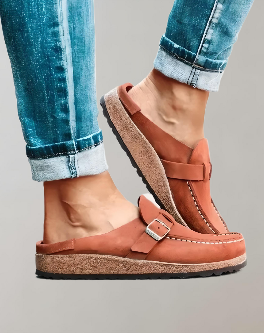 Mirla | Halvloafers stil med spänne för fritidsklädesskor-Eva Jonsson
