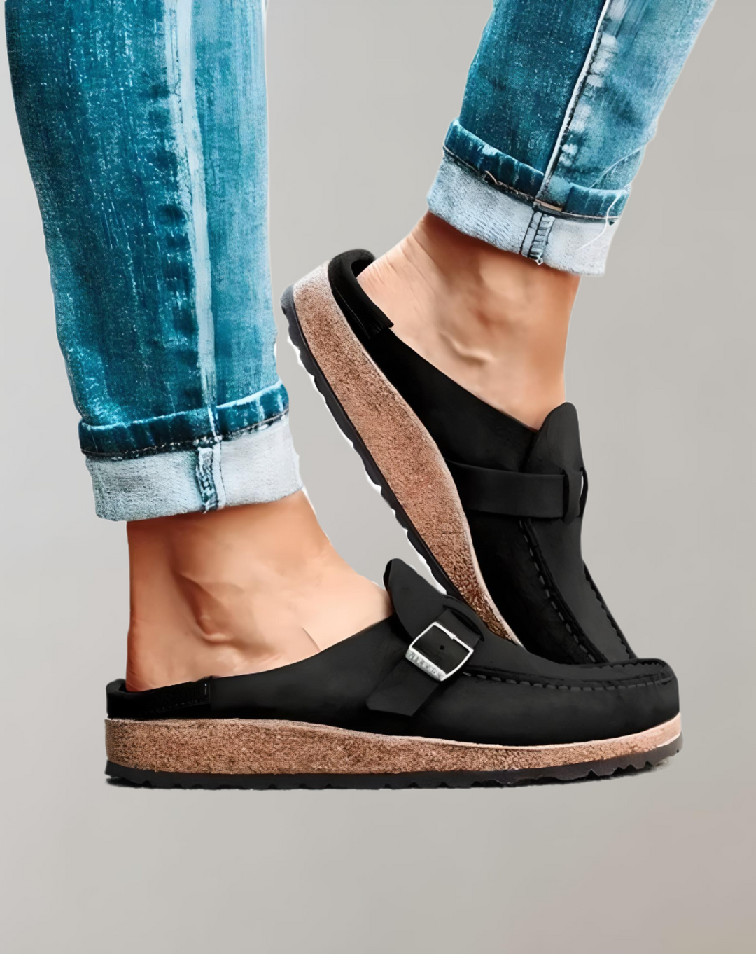 Mirla | Halvloafers stil med spänne för fritidsklädesskor-Eva Jonsson