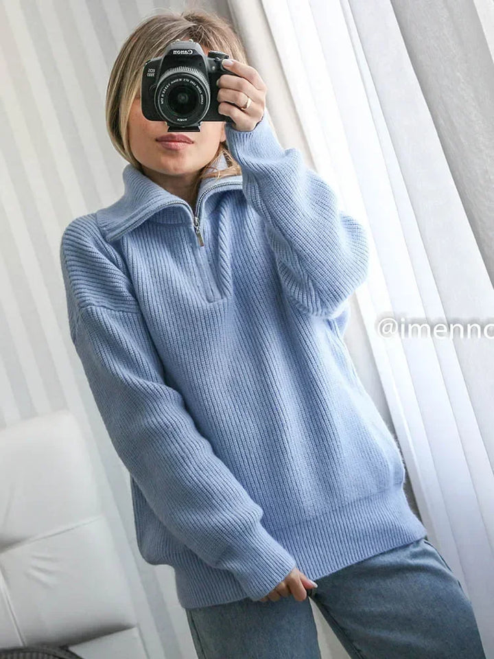 Mirla | Halvzip-Tröja-Eva Jonsson