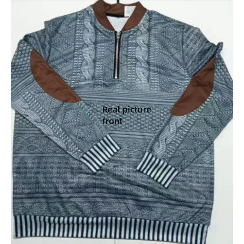 Mirla | Halvzipper Tröja - Modernt Stickat Utseende för Höst och Vinter, Varm Sweatshirt med Ståkrage och Armbågs-Patchar, Fritid & Vardag-Eva Jonsson