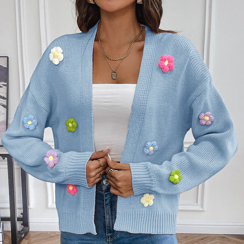 Mirla | Handcrocheted Floral Knitted Cardigan-Eva Jonsson
