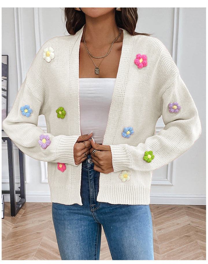 Mirla | Handcrocheted Floral Knitted Cardigan-Eva Jonsson