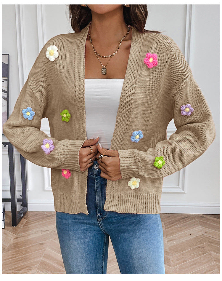 Mirla | Handcrocheted Floral Knitted Cardigan-Eva Jonsson