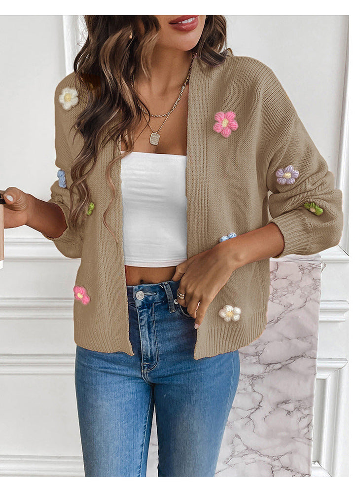 Mirla | Handcrocheted Floral Knitted Cardigan-Eva Jonsson