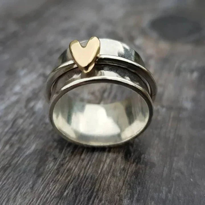 Mirla | Hängande Hjärta Silverring-Eva Jonsson